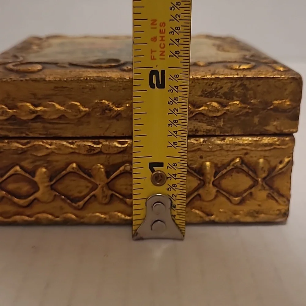 Beautiful Vintage Hand Painted Wooden Florentia Box